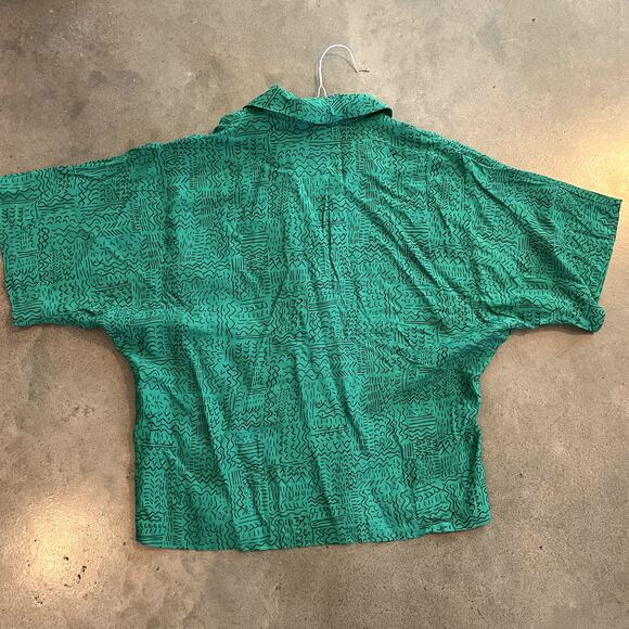 Vintage Cos Cob green button down casual womens blouse Large RARE - Picture 12 of 12